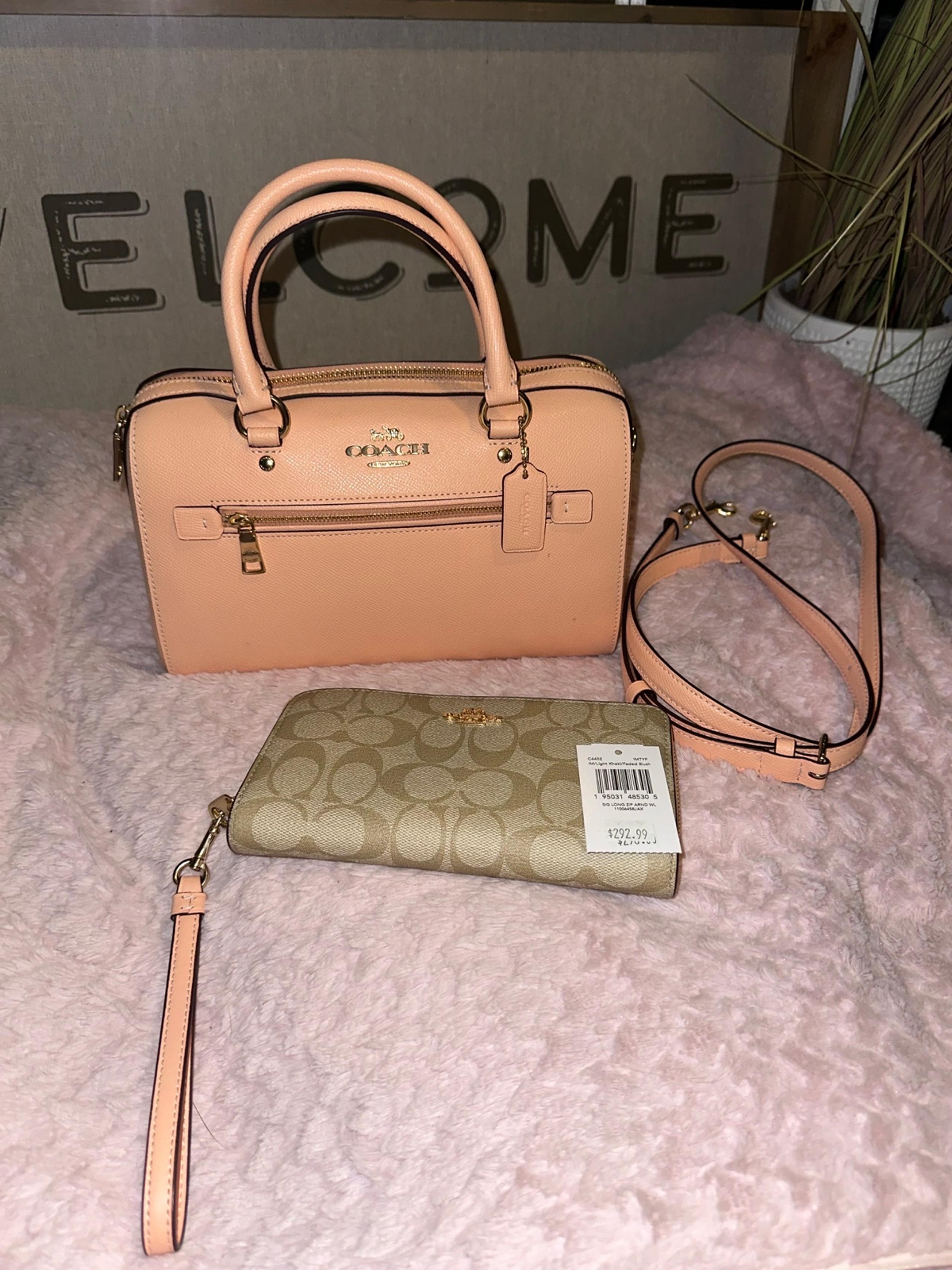 NEW Coach Leather Peach Colored Purse with Large matching Wallet