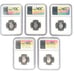 2011 S Clad Quarter 5 Coin Set NGC PF69 Ultra Cameo Made In USA Holder Wood Box