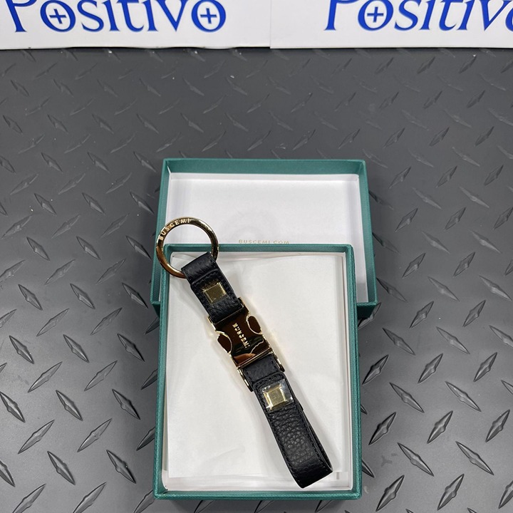 Buscemi Keyholder Clip Alce Black Leather