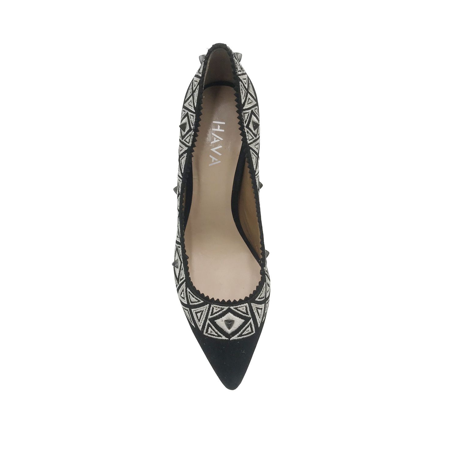 High Heel Point Toe Pump Dress Shoes for Party Embroidery Upper