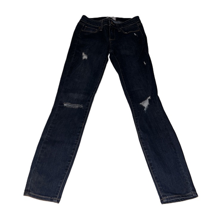 PAIGE Blue Distressed Dark Wash Skinny Jeans Size 25