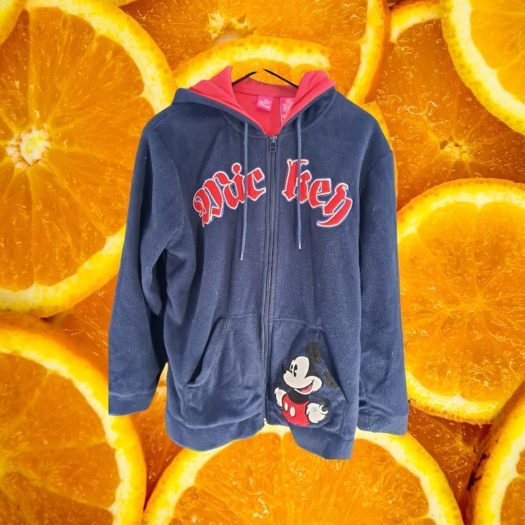 Disney Micky Mouse Full Zip Hooded Sweatshirt Size L