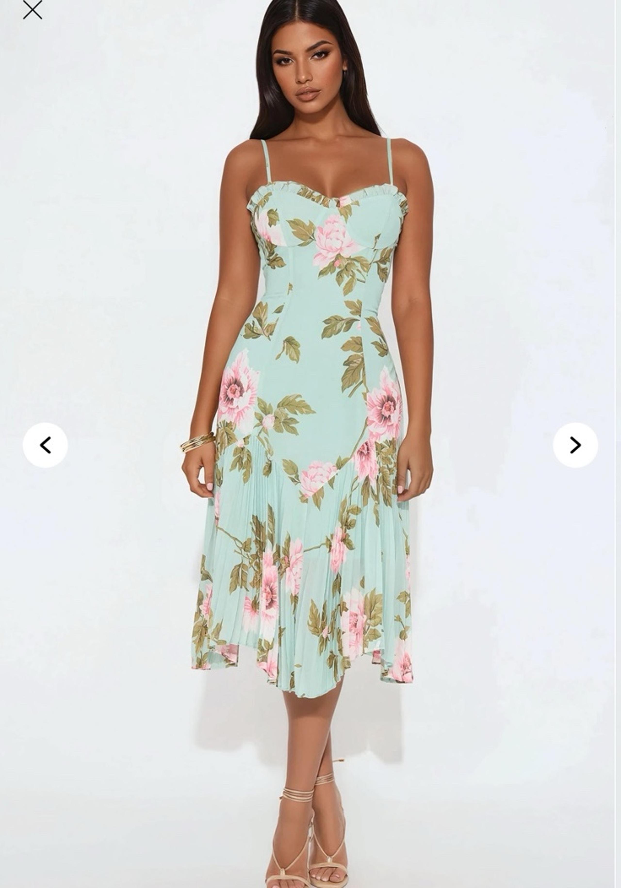 Fashion Nova women’s garden goddess midi dress brand new