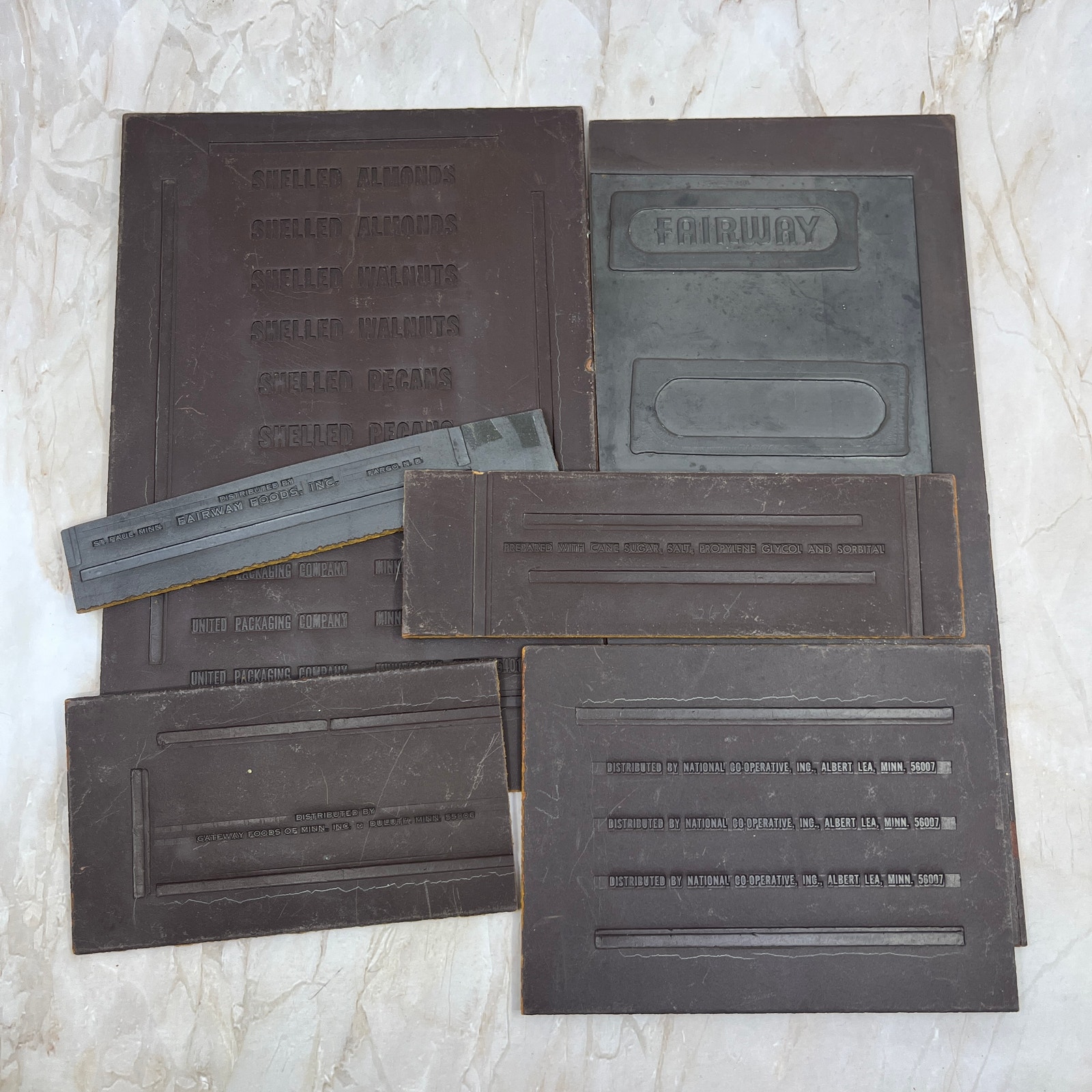 Vtg Newspaper Ad Printing Plate Flong Set of 6 MN Duluth Albert Lea TC9-3