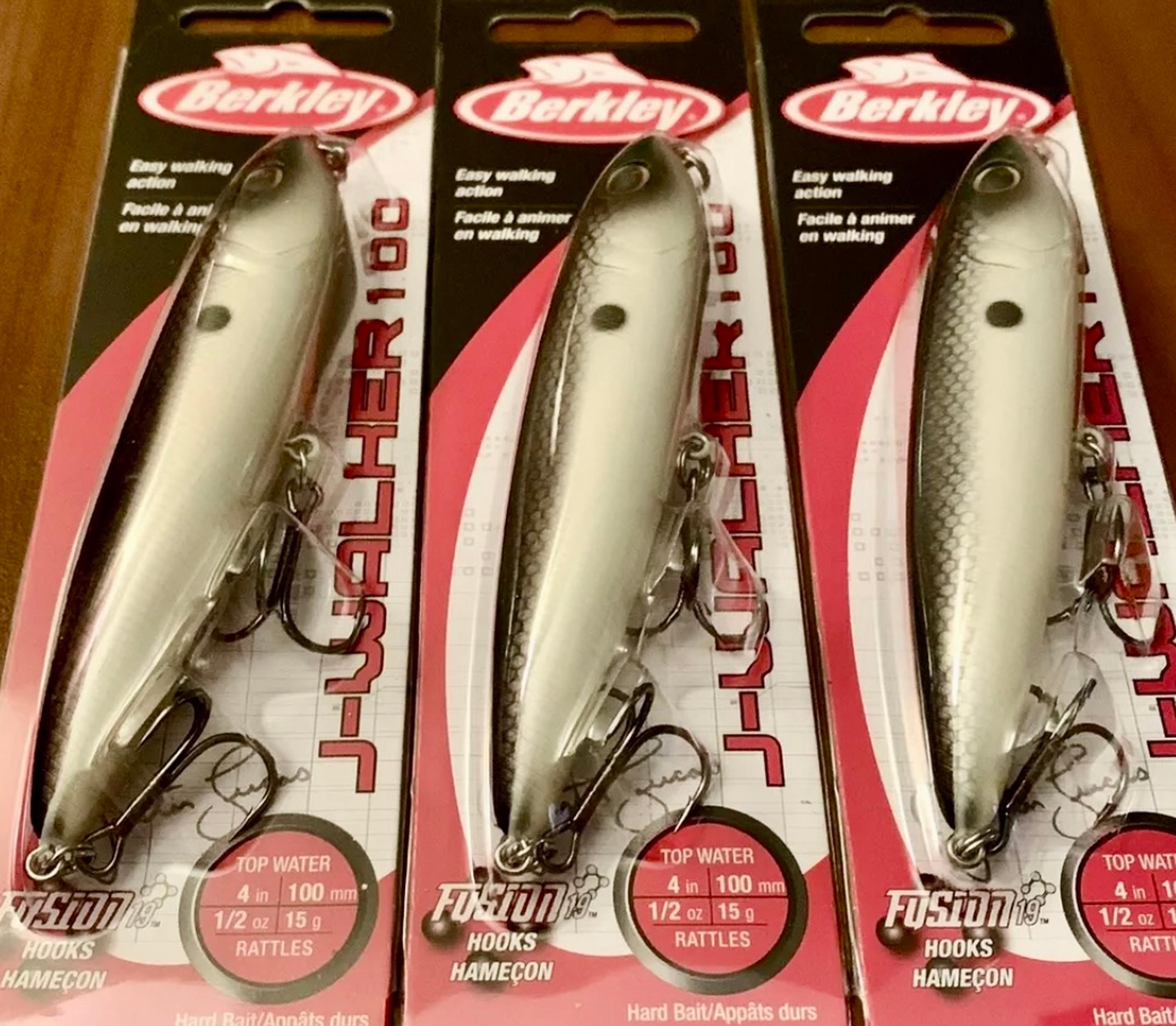 3 Berkley J Walker 100 BHBJW Wakebait Topwater Lures MF SHAD