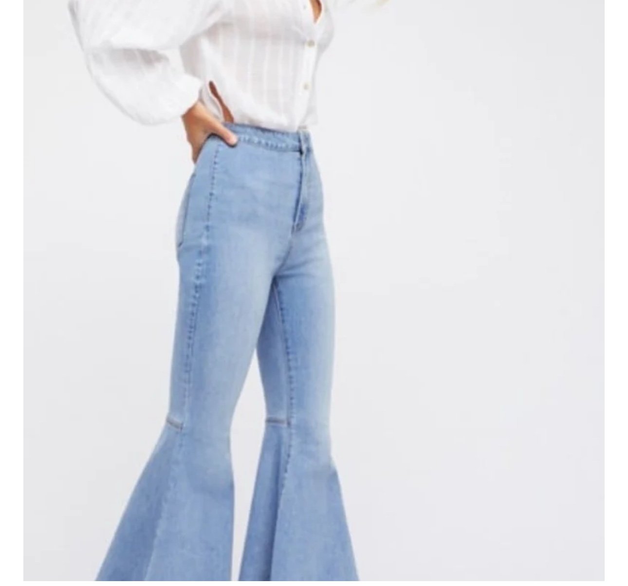 Free People Just Float On High Rise Flare Light Wash Jeans Size 26