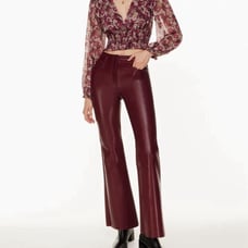 Burgundy aritzia leather pants