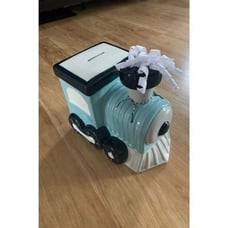 Train piggy bank boys