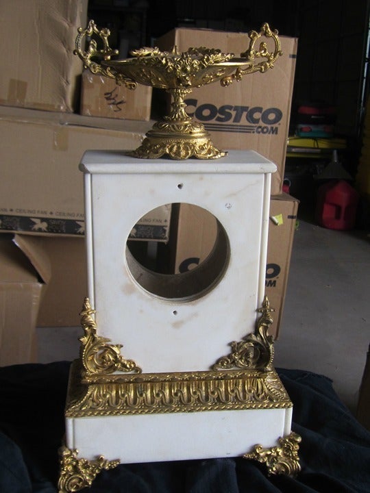 WoW Large Antique French Heavy Marble Clock Case Build Your Masterpiece