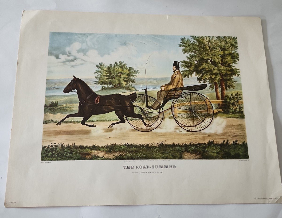 THE ROAD- SUMMER Print & Litho By NATHANIEL CURRIER marked Penn Prints