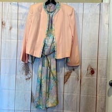 Vintage Lilli Ann 1980’s Pastel Silk dress with jacket Sz.10