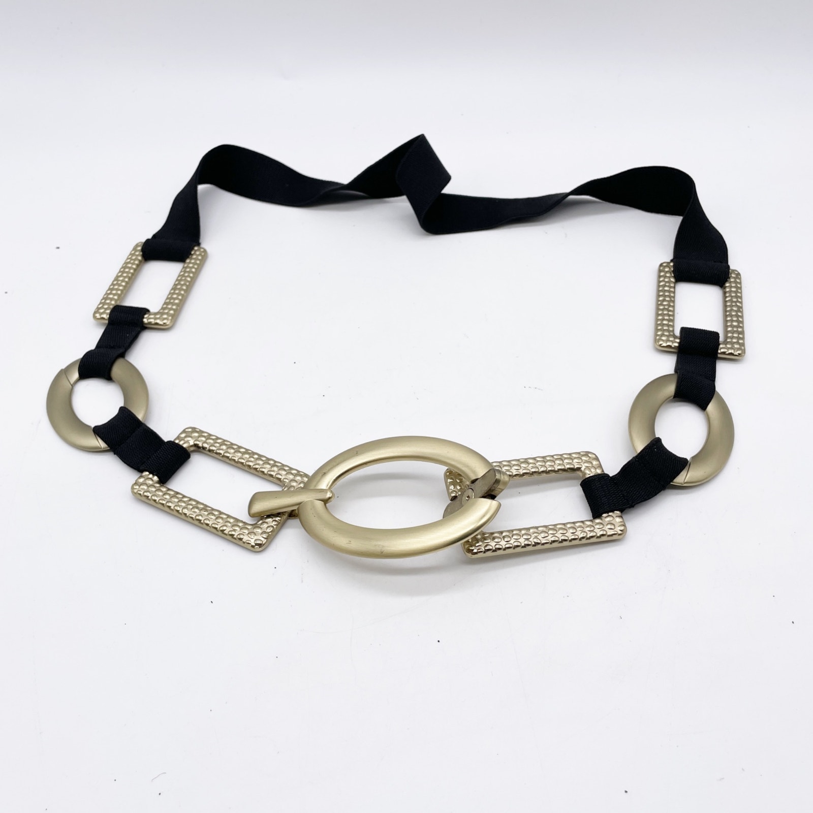 Chico's Womens Black Gold Elastic Wrap Belt One Size