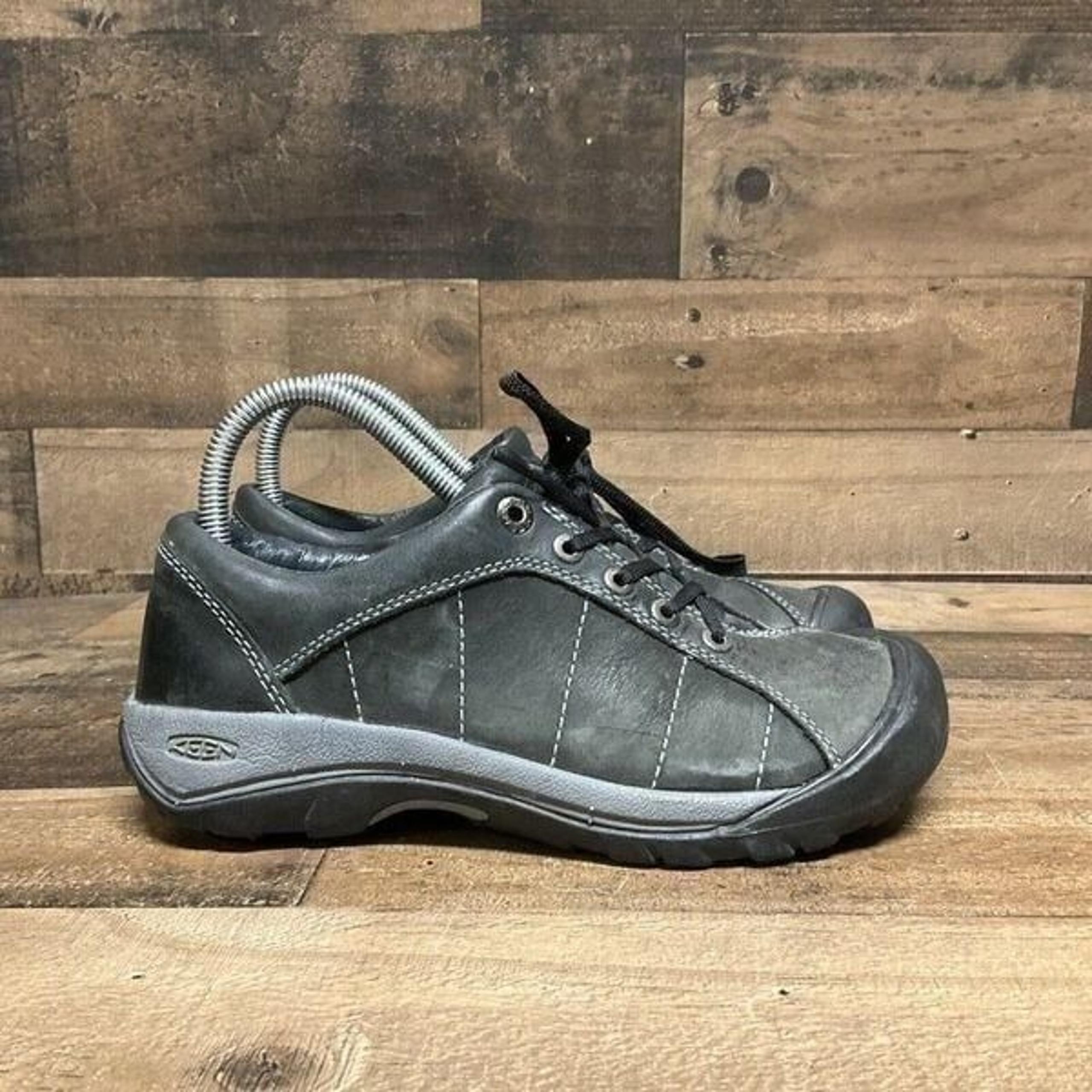 Keen Presidio Black Leather Lace Up Hiking/Walking/Work Oxford Shoes Women's 6.5