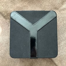 YSL Yves Saint Laurent Patent Leather Cotton Y Logo Make Up Box Kit