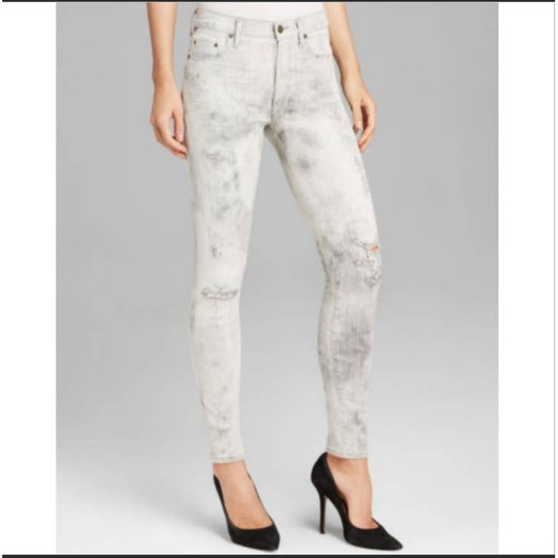 New Citizens of Humanity Rocket Fire Grey Stretch High Rise Crop Skinny Jeans 27