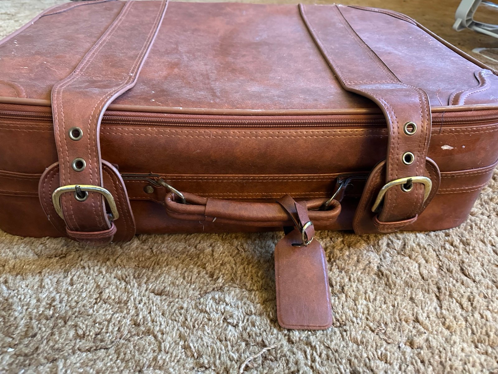 Large Brown Leather Suitecase
