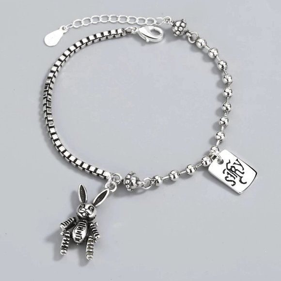 *NEW 925 Silver Vintage Rabbit Bracelet