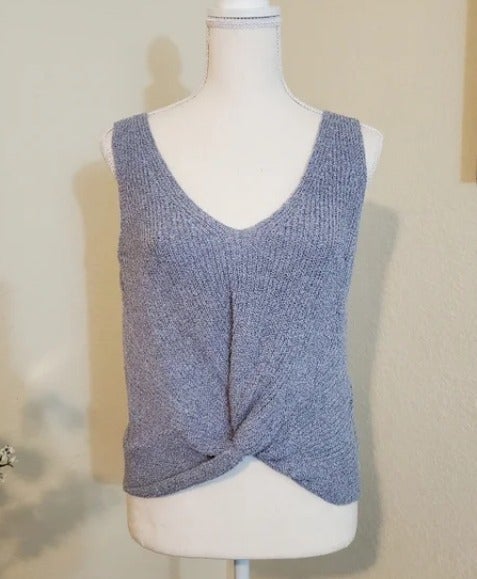 Bluish gray sleeveless top