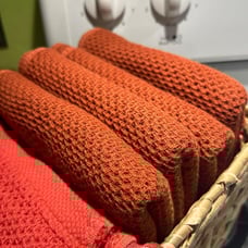 Rust 100% Cotton Waffle Weave Kitchen Dish Cloths, Ultra Soft Absorbent