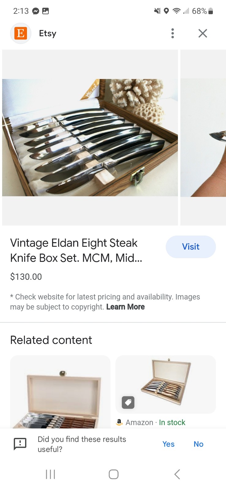 Vintage knife set 8 piece