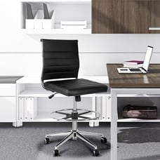 Armless Desk Stool Drafting Chair Ergonomic Fabric Office Chair Modern Standing