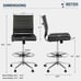 Armless Desk Stool Drafting Chair Ergonomic Fabric Office Chair Modern Standing