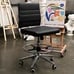Armless Desk Stool Drafting Chair Ergonomic Fabric Office Chair Modern Standing