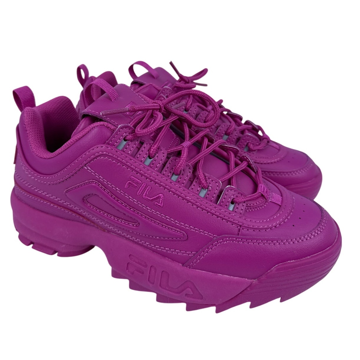 Fila Women's Disruptor 2 Premium Pink Leather Sneakers Y2K Size 9