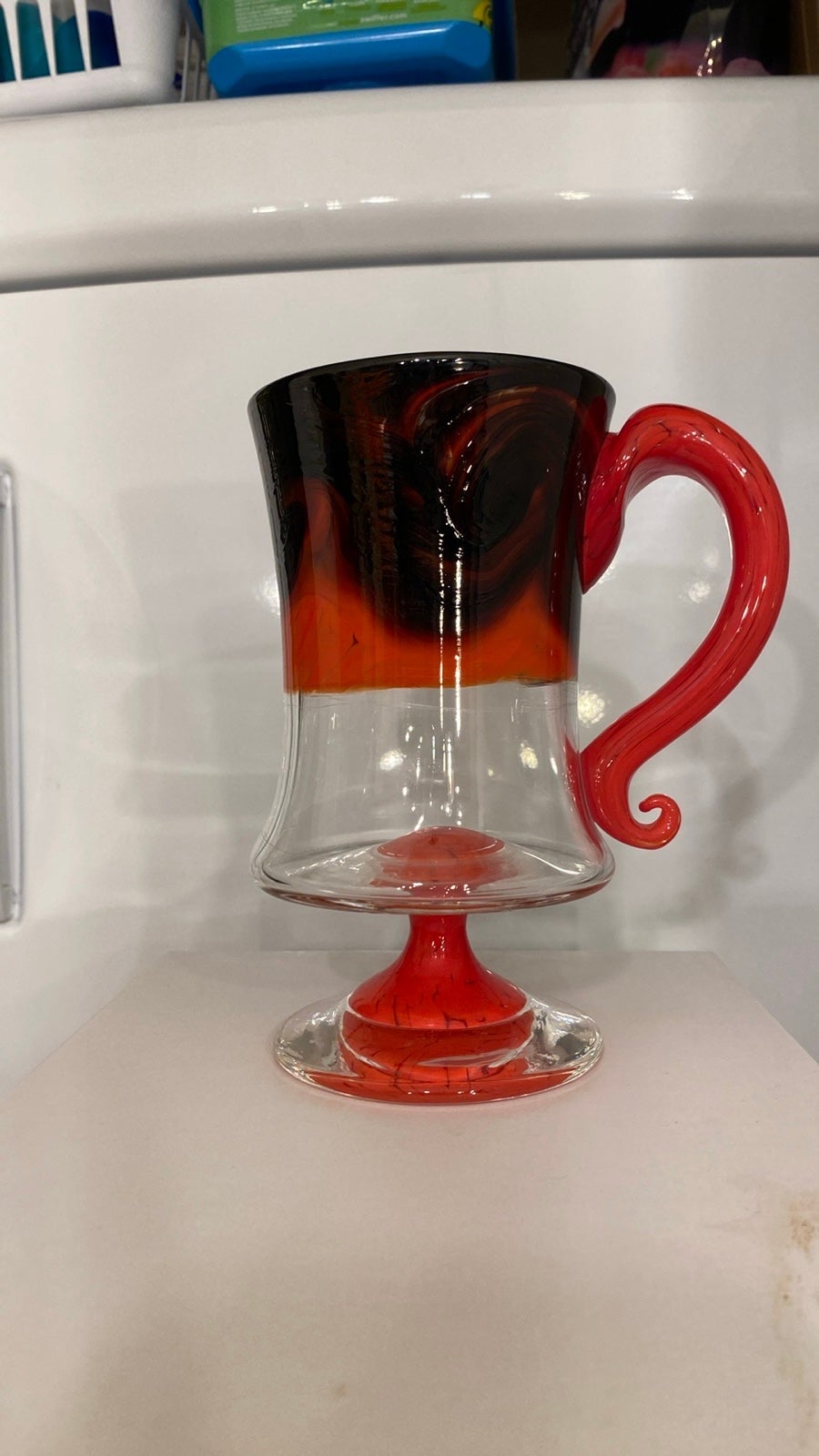 Artisan one of a kind hand blow glass mug