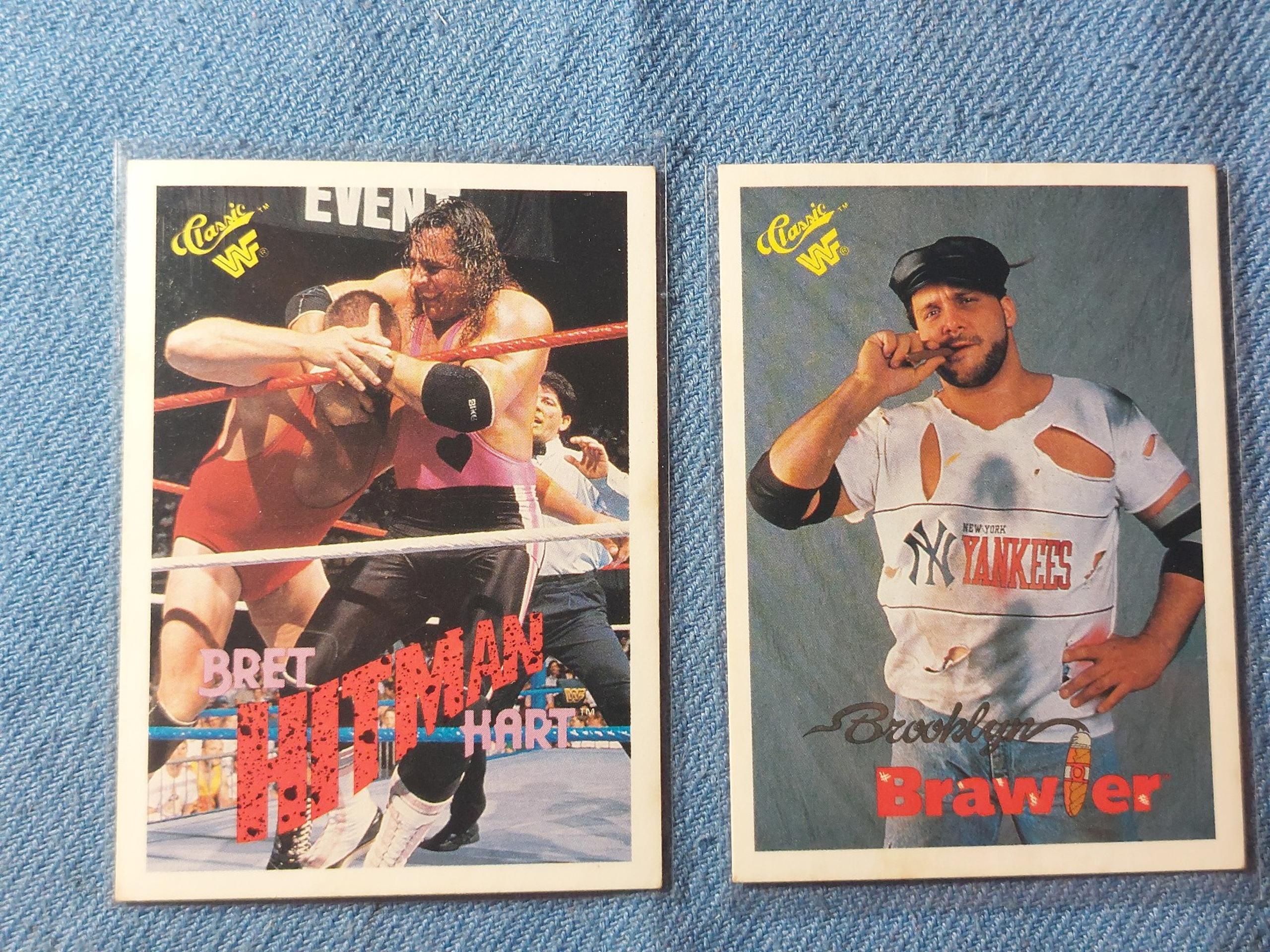 Brooklyn Brawler/ Bret Hitman Hart classic WF 1990 Trading Cards (PWE1087).