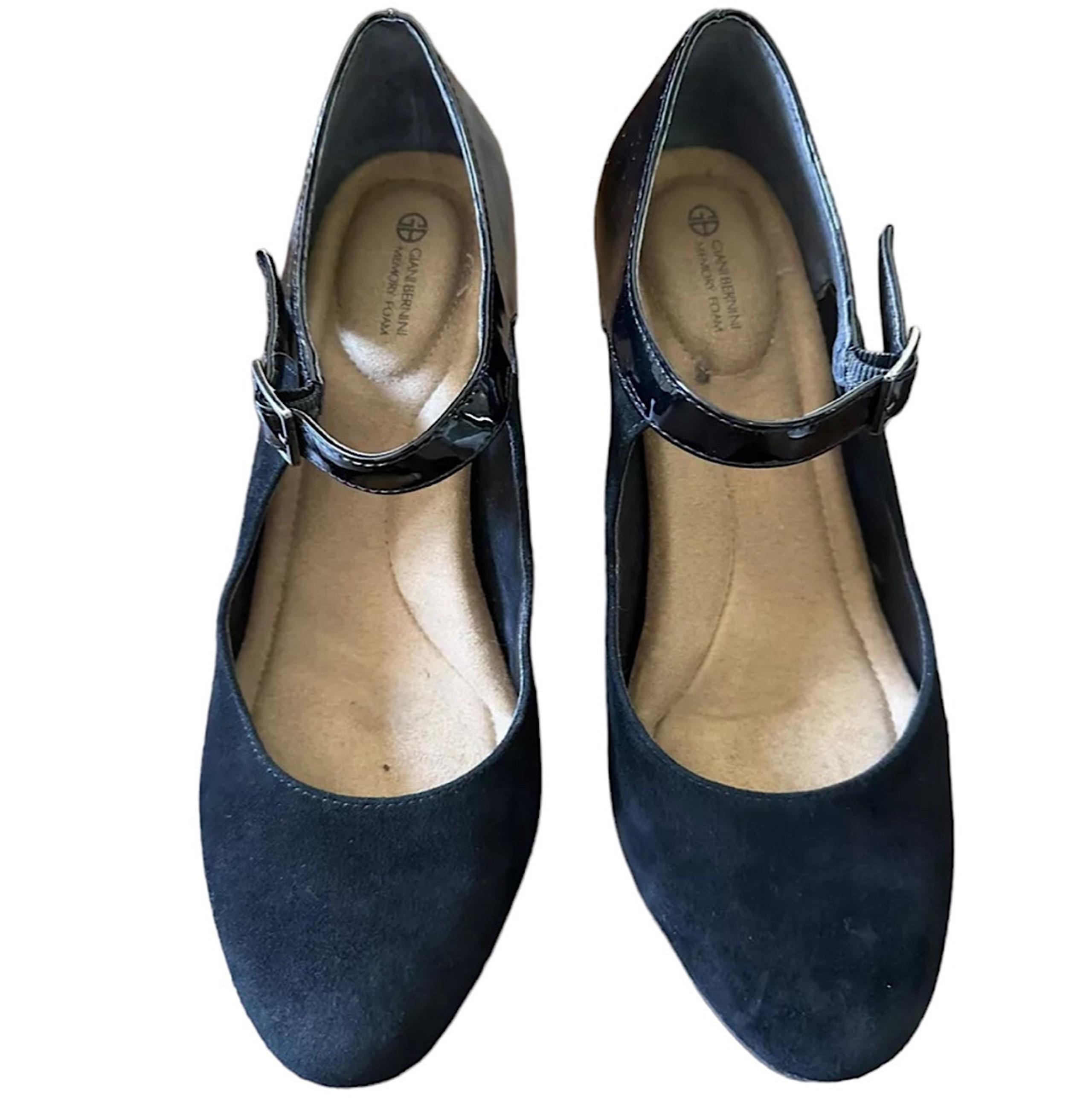 Giani Bernini Woman’s Velmahl Patent Leather Suede Buckle Heels Pumps Size 9 M