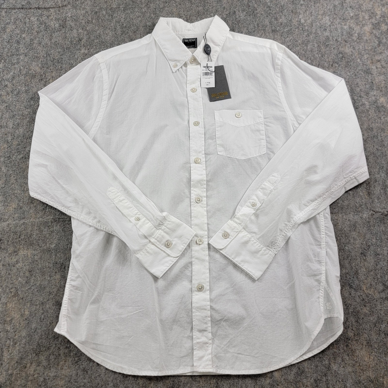 Todd Snyder Summerweight Favorite Button Down Shirt size L White NWT 148