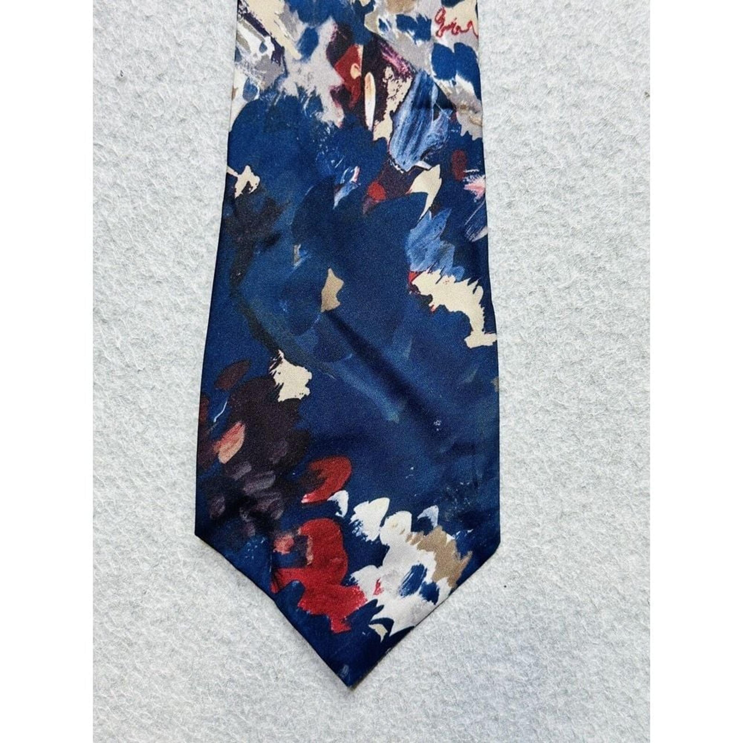 VINTAGE American Man Tie Necktie Neckwear Adult Blue Preppy Designer USA Mens