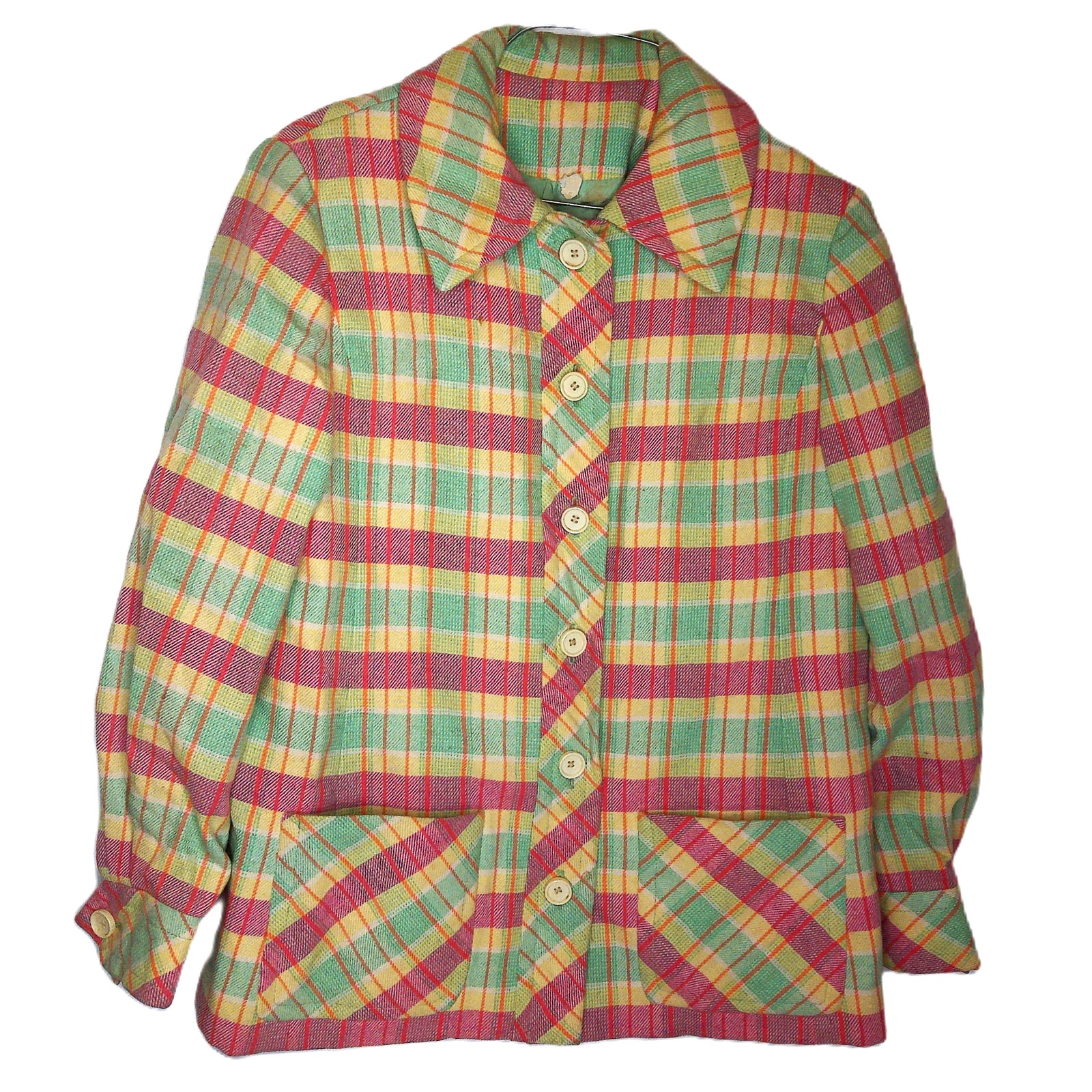 Vintage Joan Leslie For Kasper Pastel Plaid Jacket READ AS IS