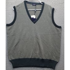Como Sport Sweater Mens Medium Multi Pure Merino Wool Ribbed Hem V Neck Pullover