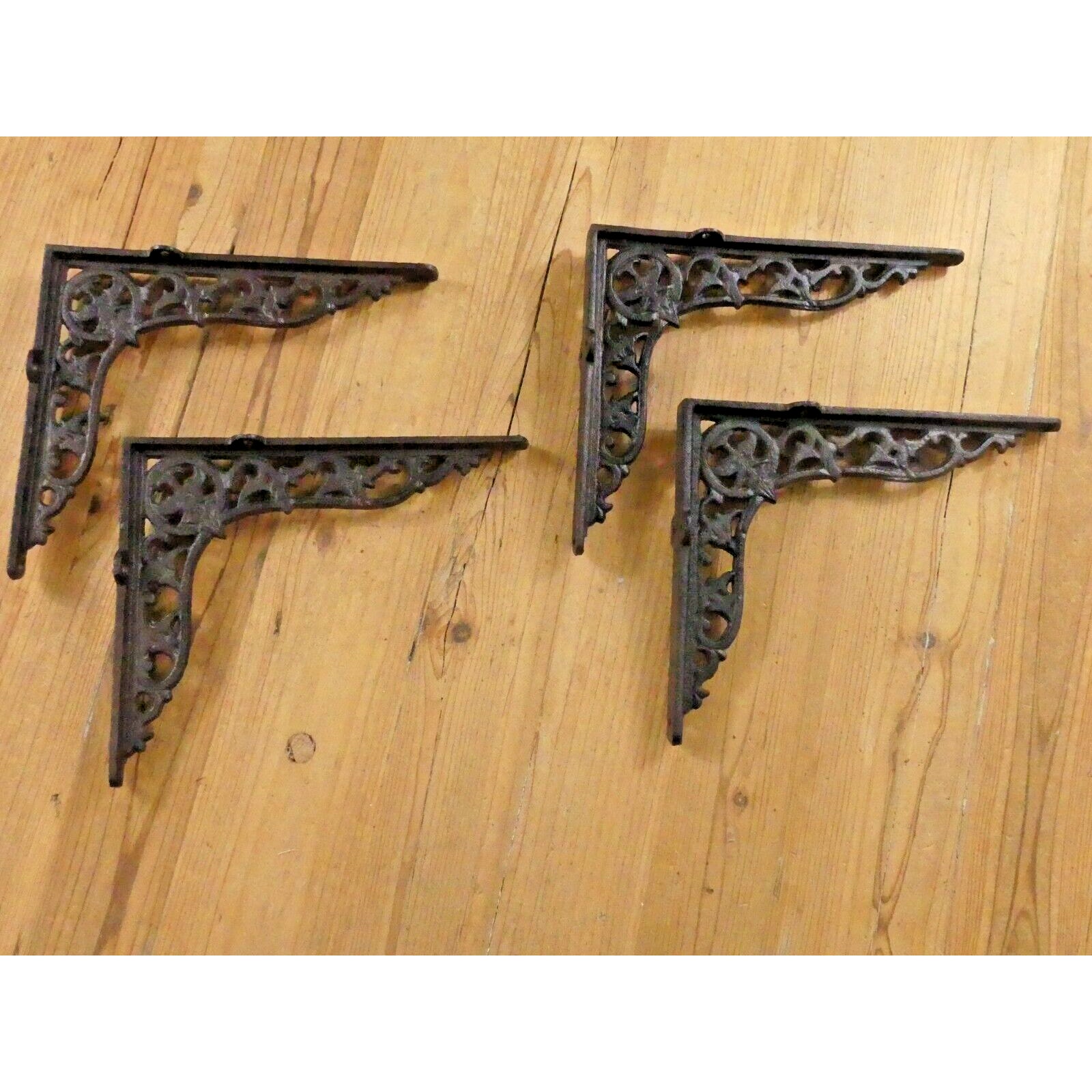 4 Cast Iron Antique Style VICTORIAN SCROLL Brackets Garden Braces Shelf Bracket