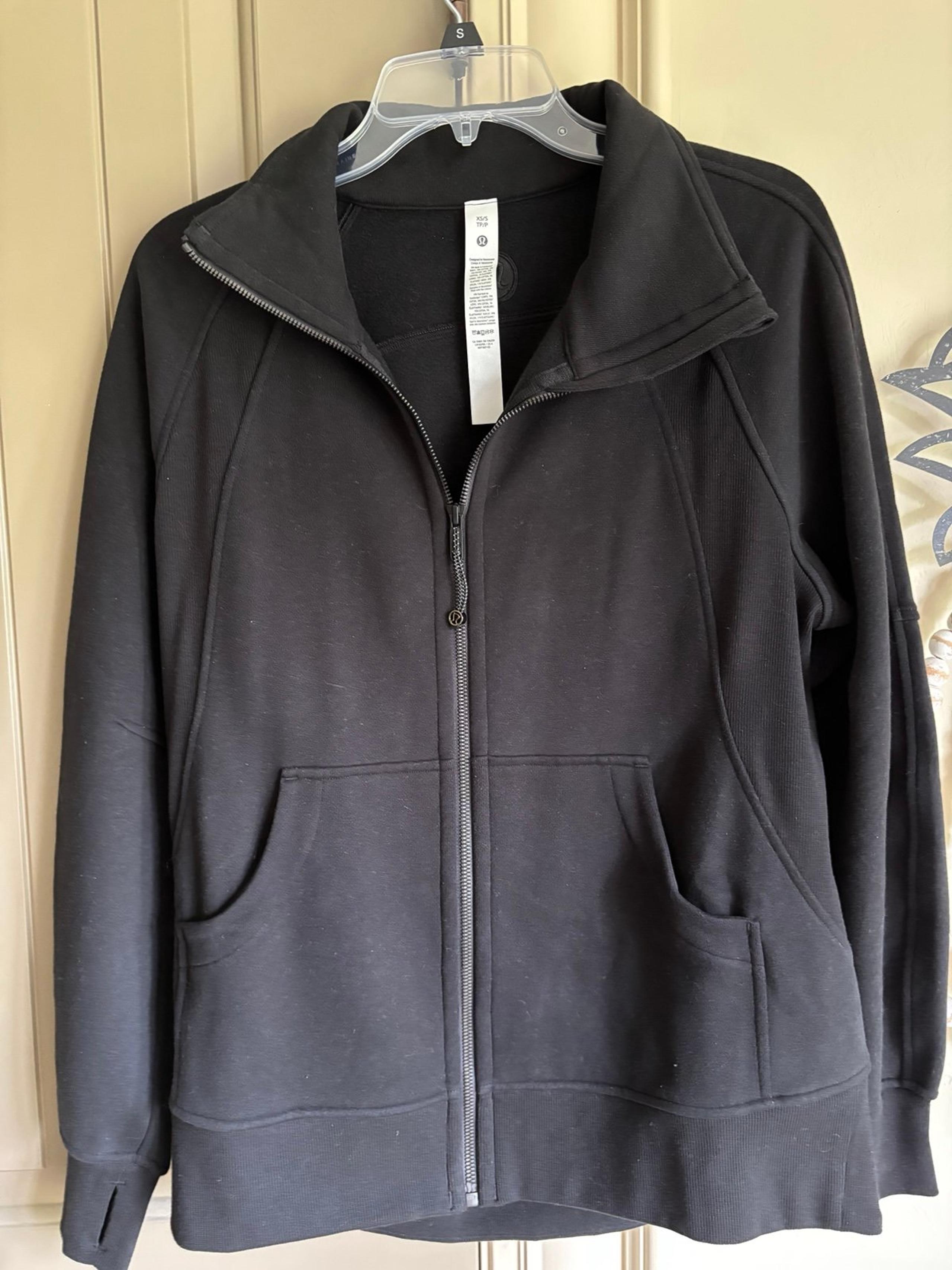 Women’s Lululemon full zip oversized funnel neck scuba black xs/s