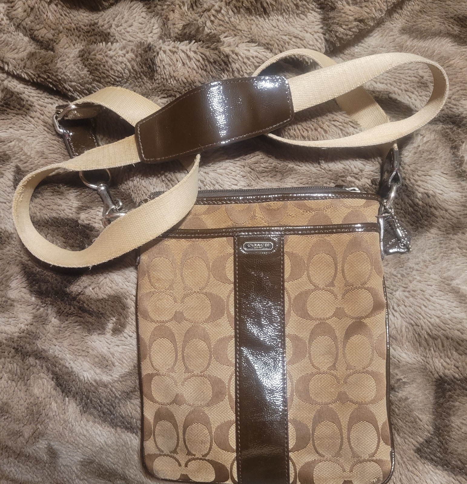Coach Beige Smooth Leather Satchel