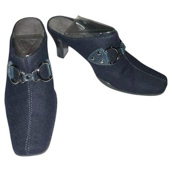 Aerosols cute new dark denim blue slip on mules
