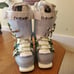 Dalbello women's ski boots size 7-7.5 / mondo 287mm 24-24.5 white/green.