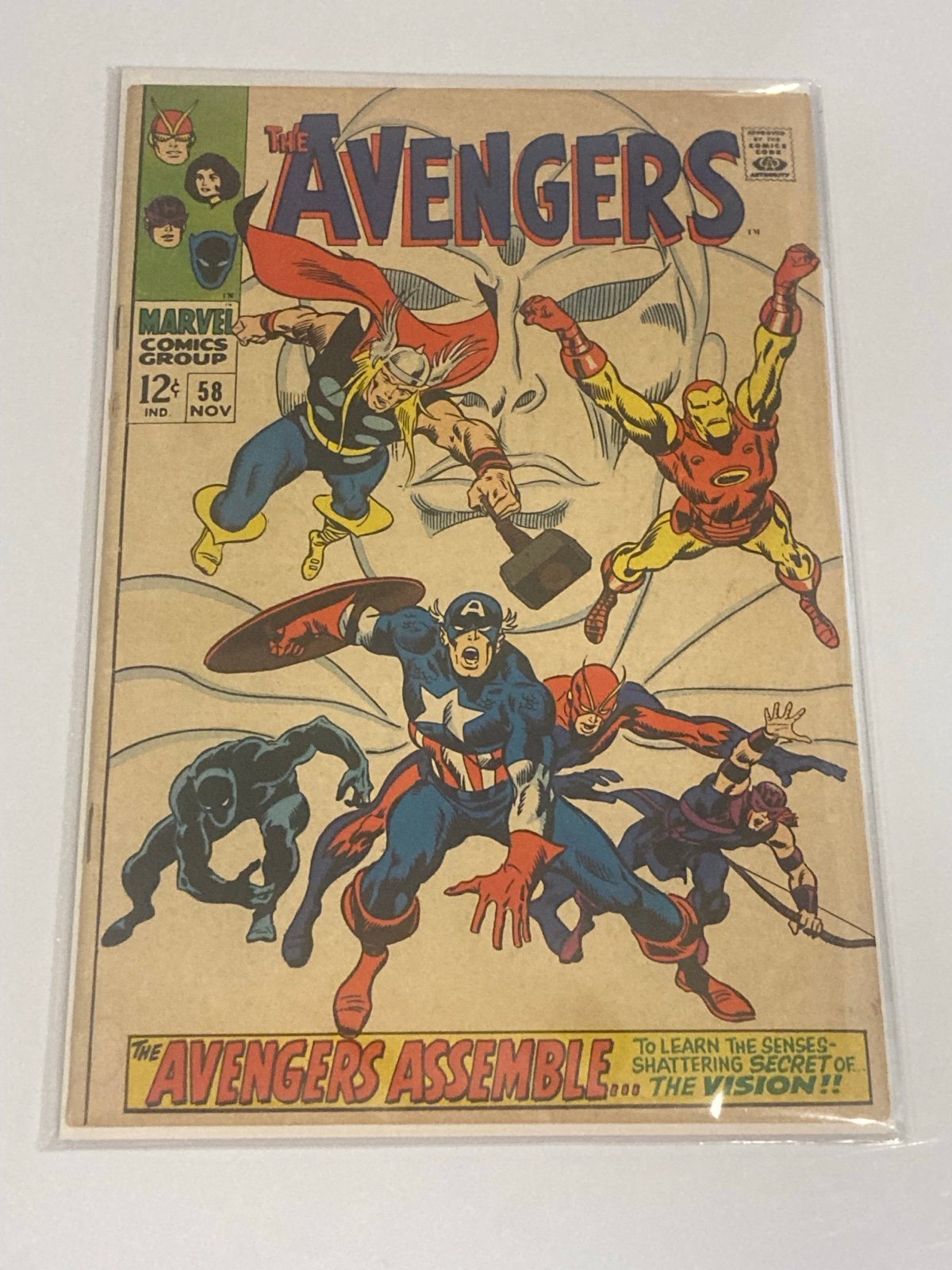 The Avengers #58 (Marvel Comics November 1968) Origin And 2nd Appearance Vision