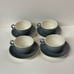 Peasant Village Tea Cup and Saucer Grey & White Set Of 4 PV Made In Italy