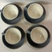 Peasant Village Tea Cup and Saucer Grey & White Set Of 4 PV Made In Italy