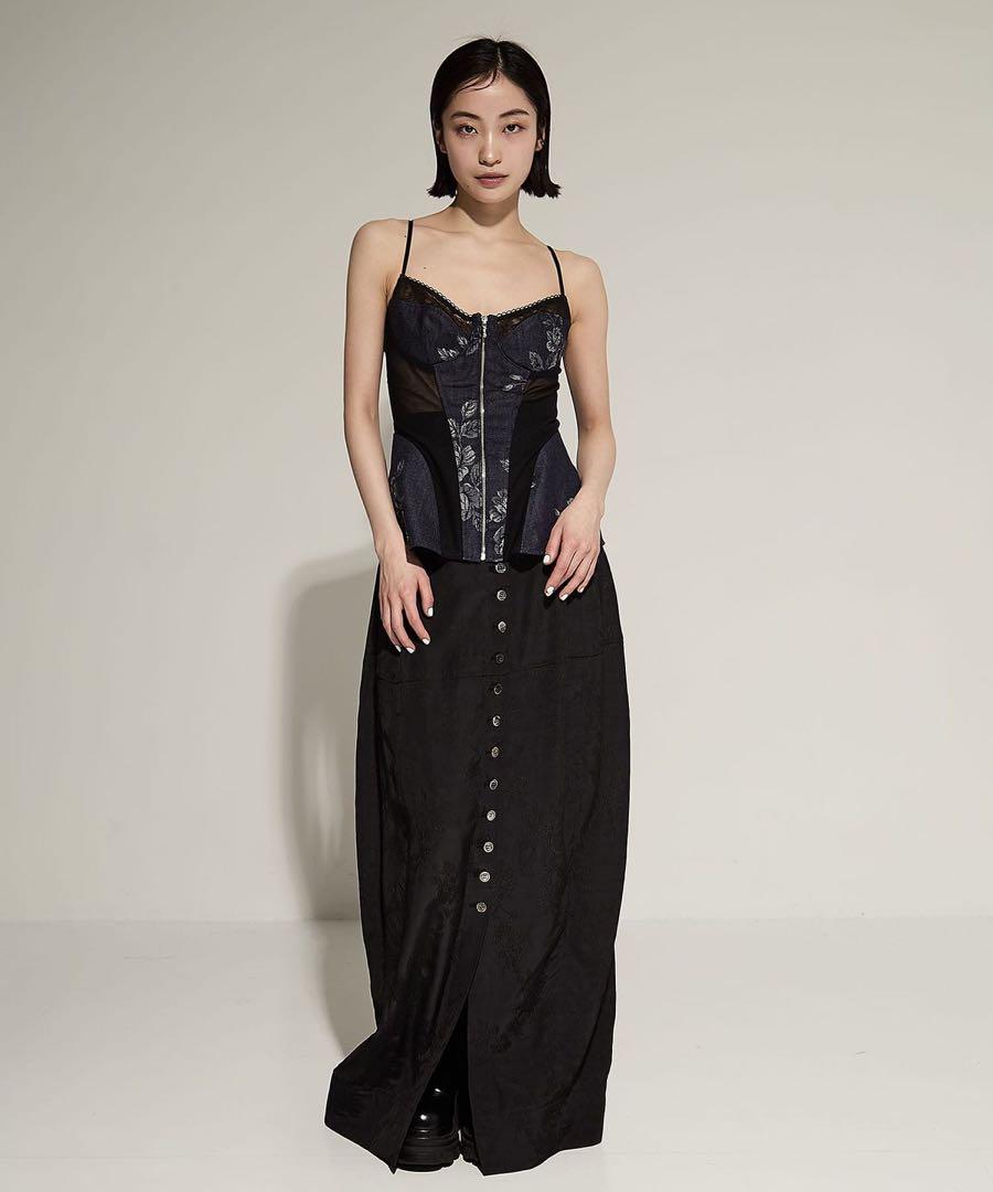 ROSE JACQUARD MAXI SKIRT(1 BLACK): FETICO: WOMENS｜THE TOKYO