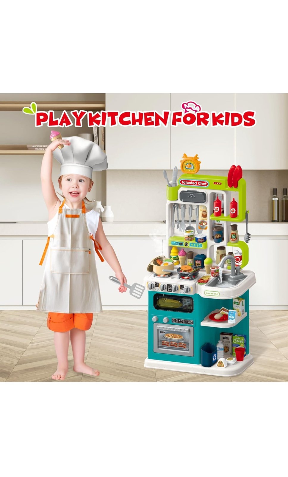 Play Kitchen for Kids Toddler with Sounds and Lights