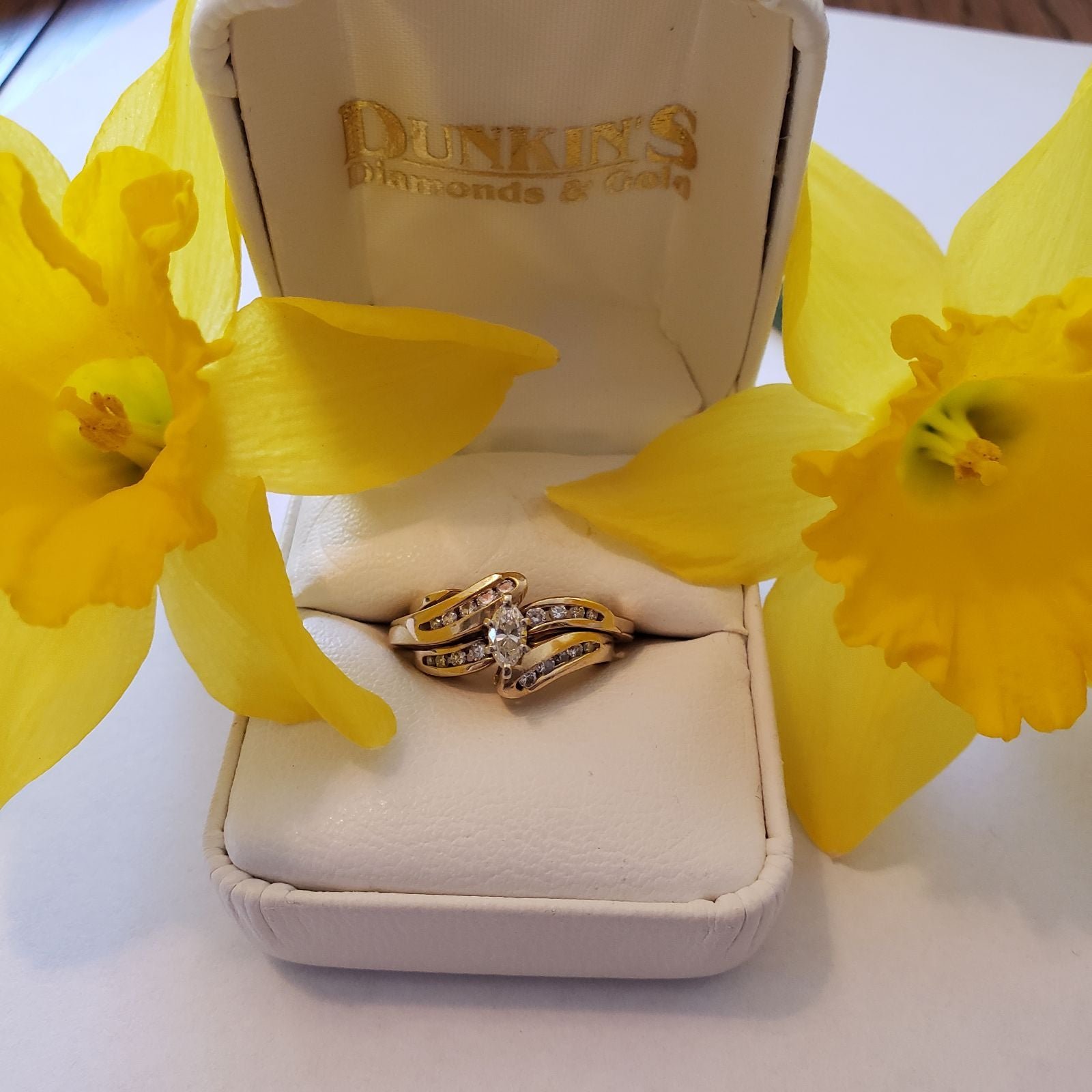 14k gold diamond wedding ring with wrap