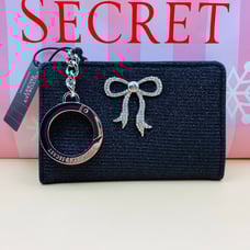 Victoria’s Secret Rhinestone Bow Foldover Card Case Keychain