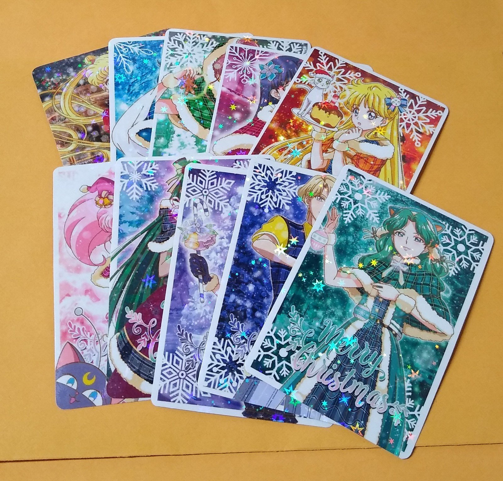Sailor moon prism card Xmas Christmas lot 10 complete