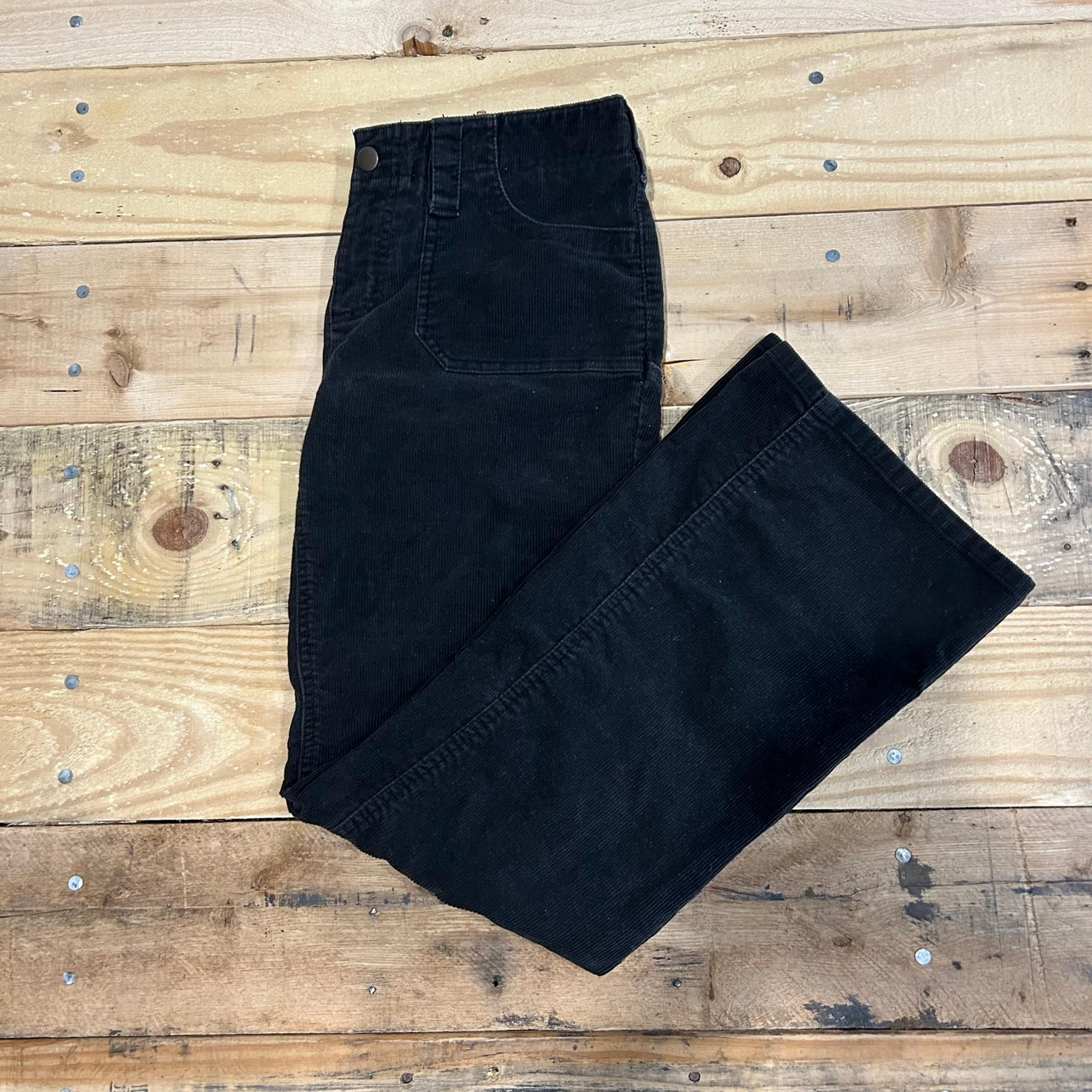 LONDON JEAN The Christie Fit Chino Stretch Women Black Corduroy Pant Sz 6 Short