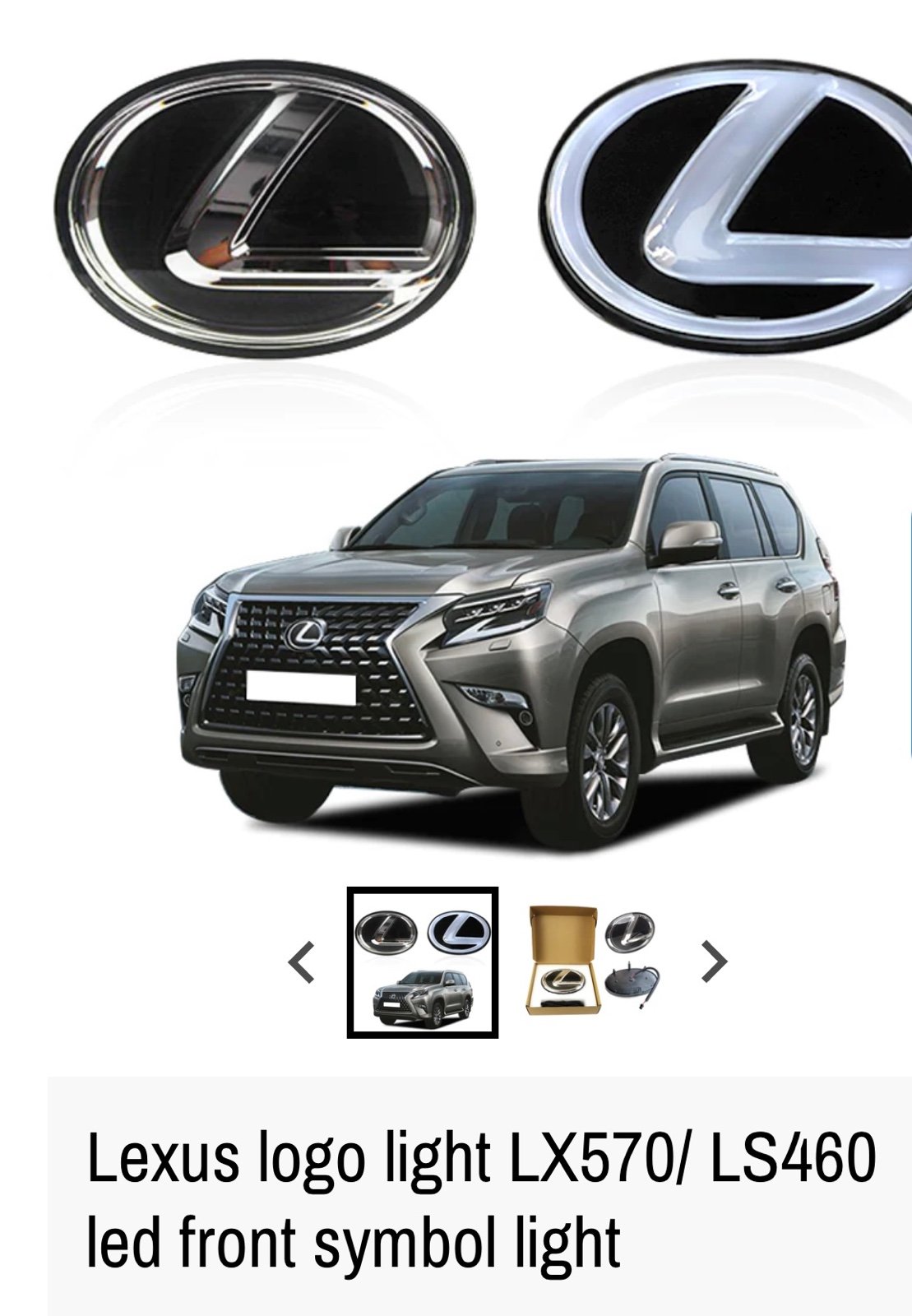 Lexus logo light LX570/ LS460 led front symbol light